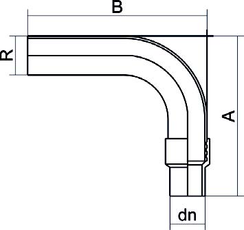 弯曲的PE/钢制过渡接头，镀锌和螺纹
